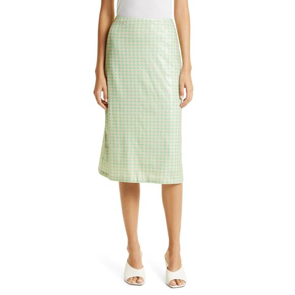 Baum und Pferdgarten Jolette Sequin Check Midi Skirt Parfait Check - M - Picture 1 of 5